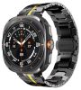 Металевий ремінець з фіксатором "IRON MAN" для Samsung Galaxy Watch 7 Ultra (Чорний+Gold)