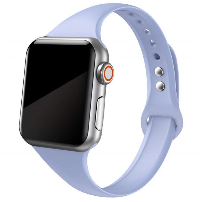 Ремінець BlackPink Силіконовий Вузький для Apple Watch 42/44mm Світло-рожевий (Фіолетовий)