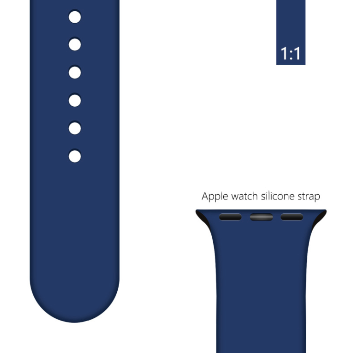 Ремінець BlackPink Силіконовий для Apple Watch 42/44mm Розмір S Чорний (Темно-Синий)