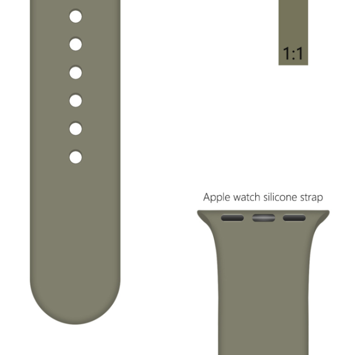 Ремінець BlackPink Силіконовий для Apple Watch 42/44mm Розмір S Чорний (Темно-Зеленый)