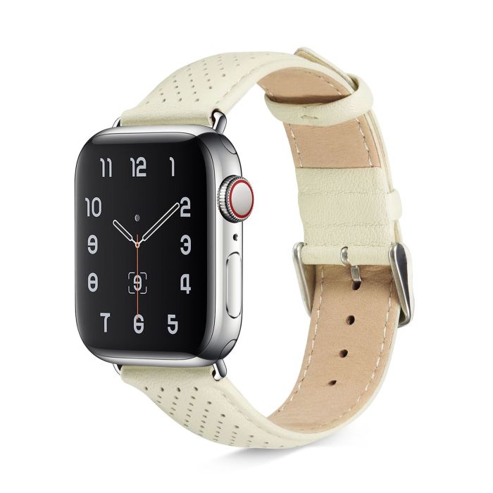 Шкіряний ремінець BlackPink Modern для Apple Watch 38/40mm, Чорний (Білий)