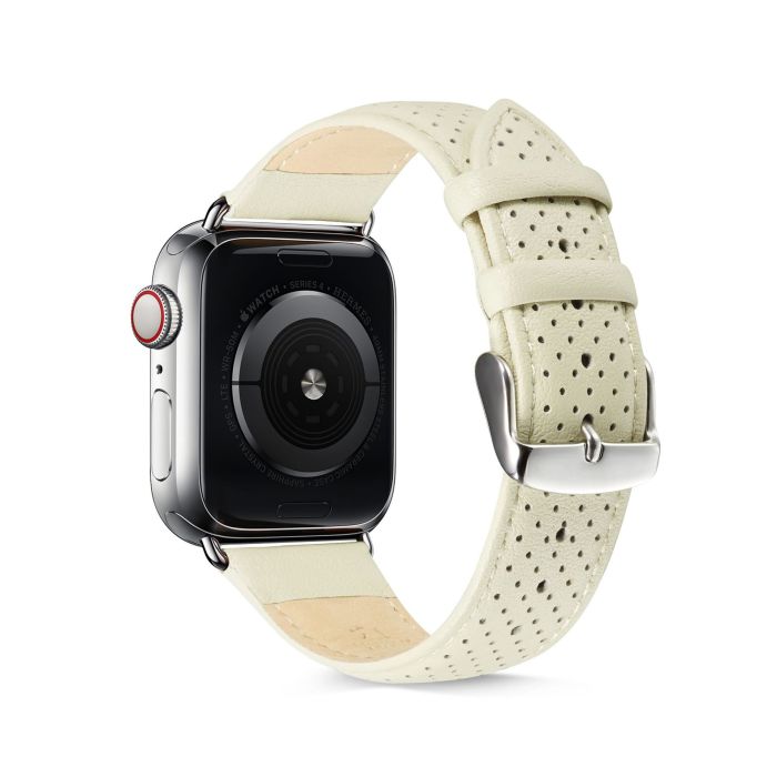Шкіряний ремінець BlackPink Modern для Apple Watch 38/40mm, Чорний (Білий)