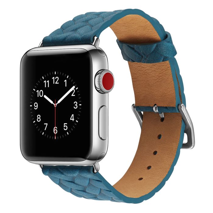 Шкіряний ремінець BlackPink з Плетенням для Apple Watch 38/40mm, Синій (Синій)