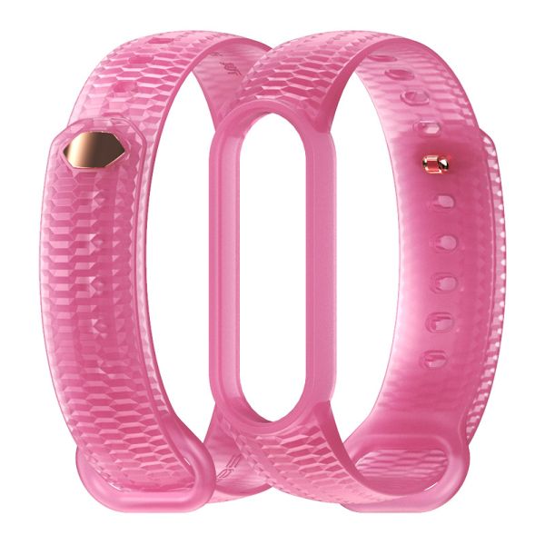 Ремінець силіконовий для MIband 4/5/6 MIJOAS, Червоний (Розовый / Barbie pink)