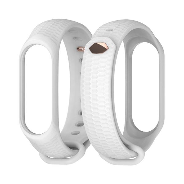 Ремінець силіконовий для MIband 4/5/6 MIJOAS, Червоний (Білий)
