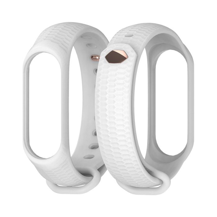 Ремінець силіконовий для MIband 4/5/6 MIJOAS, Червоний (Білий)