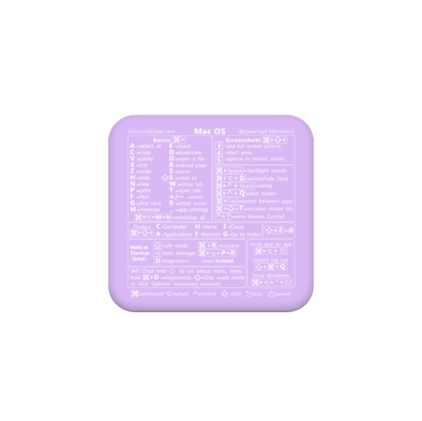 Підставка для зап’ястя з гарячими клавішами Mac OS (наклейка для MacBook) (Фіолетовий)