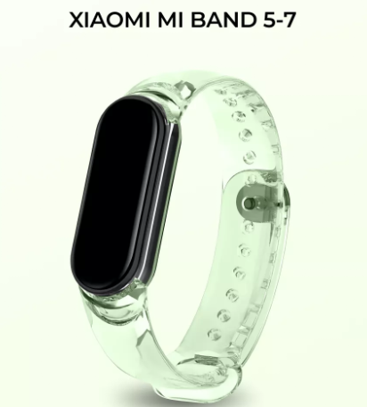 Силіконовий ремінець для браслета Xiaomi Mi Band 5/6/7 (Зелений)