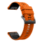 Силіконовий ремінець з карбоновим візерунком 26 мм для Garmin Fenix / Enduro / Tactix (Orange+Black)