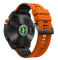 Силіконовий ремінець з карбоновим візерунком 26 мм для Garmin Fenix / Enduro / Tactix (Orange+Black)