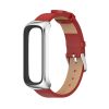 Шкіряний ремінець з металевою рамкою для Samsung Galaxy Fit 2 (червоний+срібний)