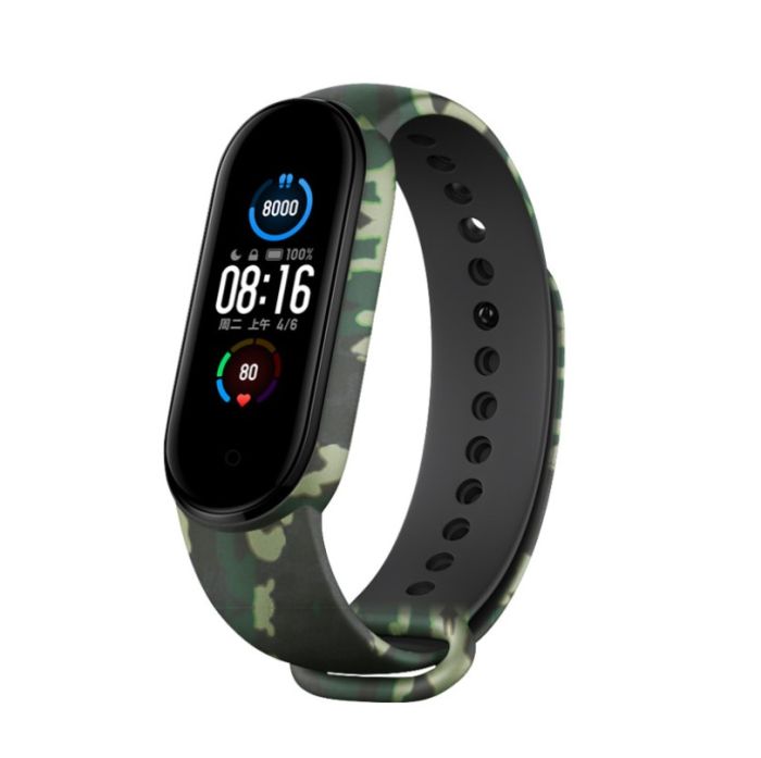 Ремінець BlackPink Силіконовий Хакі для Mi Band 5, Сірий (Зеленый)