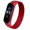 Тканинний монобраслет Braided Solo Loop для Xiaomi Mi Band 3 | 4 | 5 | 6 (S - 160 мм), Чорний (Червоний)
