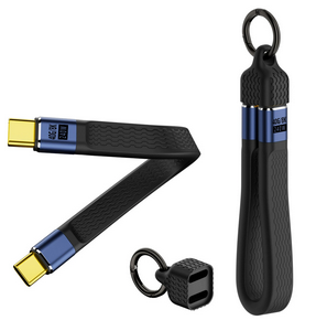 Кабель-брелок Type-C USB 3.1 PD 240W / 40Gbps (13 см) (Чорний)