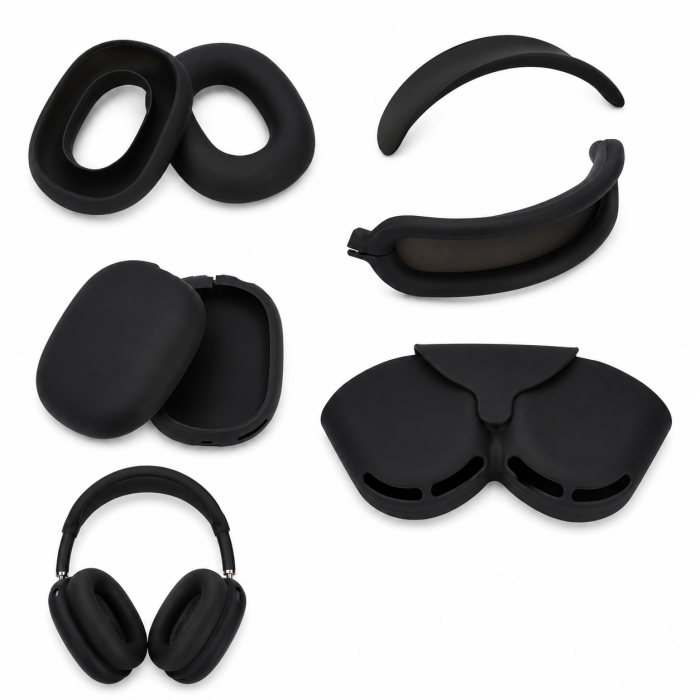 Комплект силіконових аксесуарів 5-в-1 для Apple AirPods Max (чорний)