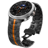 Металевий ремінець з фіксатором "IRON MAN" для Samsung Galaxy Watch 7 Ultra (Чорний+Orange)