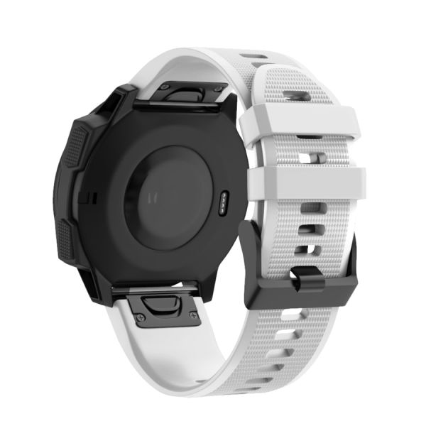 Ремінець Силіконовий QuickFit для Garmin 26 mm Fenix ​​5, Сірий (Білий)