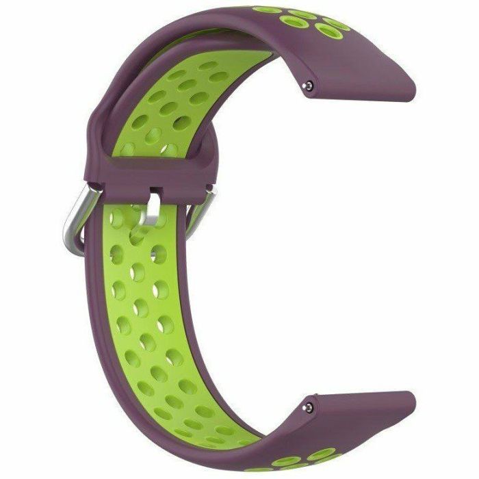 Ремінець Deexe Dual Color для годинника з шириною кріплення 20мм - Purple / Green (Purple / Green)