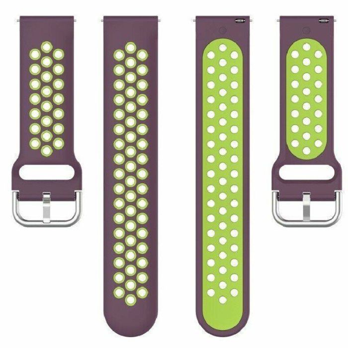 Ремінець Deexe Dual Color для годинника з шириною кріплення 20мм - Purple / Green (Purple / Green)
