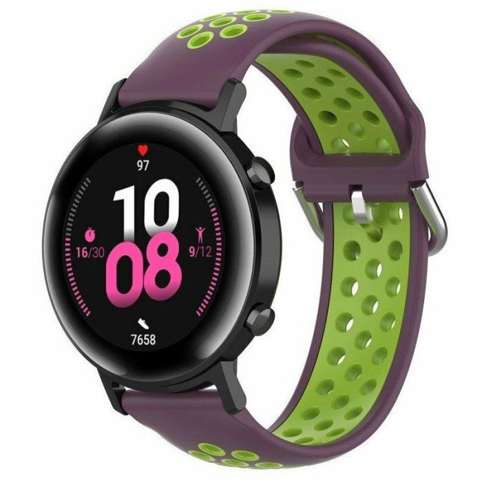 Ремінець Deexe Dual Color для годинника з шириною кріплення 20мм - Purple / Green (Purple / Green)