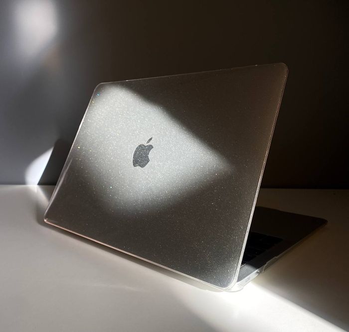 Чохол накладка для MacBook Pro 14" (A2442) з блискітками (Прозорий)