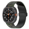 Камуфляжний силіконовий ремінець з магнітною пряжкою для Samsung Galaxy Watch7 Ultra 47 мм (зелений)