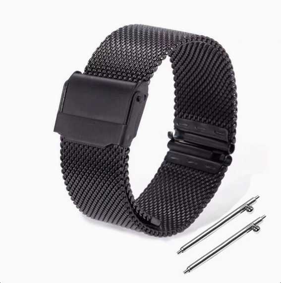Ремешок миланская петля с застежкой 22mm  (Чорний)