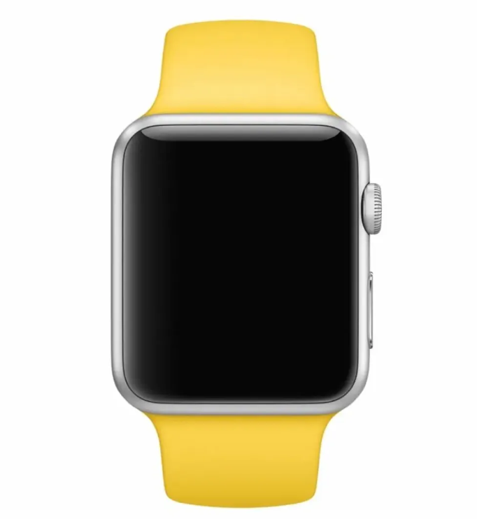 Ремінець силіконовий для Apple Watch 38/40/41 AAA+, Зелений (Жовтий)