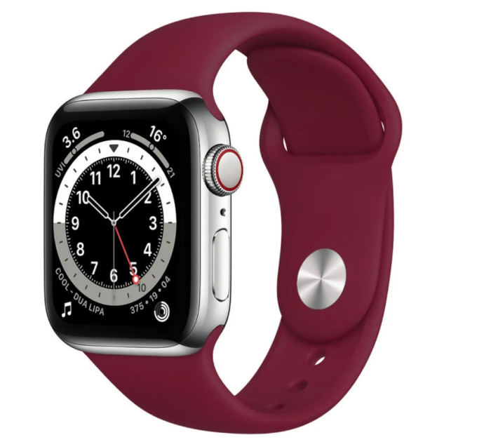 Ремінець силіконовий для Apple Watch 38/40/41 AAA+, Зелений (Бордовый)