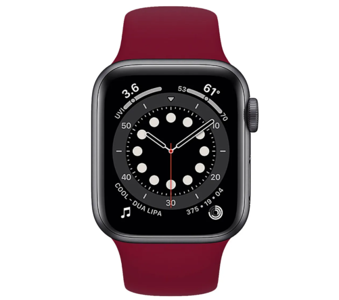 Ремінець силіконовий для Apple Watch 38/40/41 AAA+, Зелений (Бордовый)