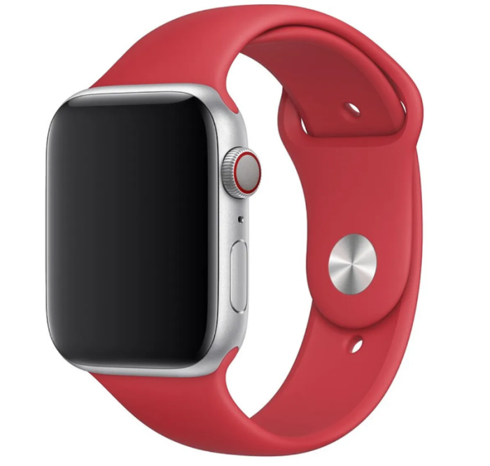 Ремінець силіконовий для Apple Watch 38/40/41 AAA+, Зелений (Червоний)