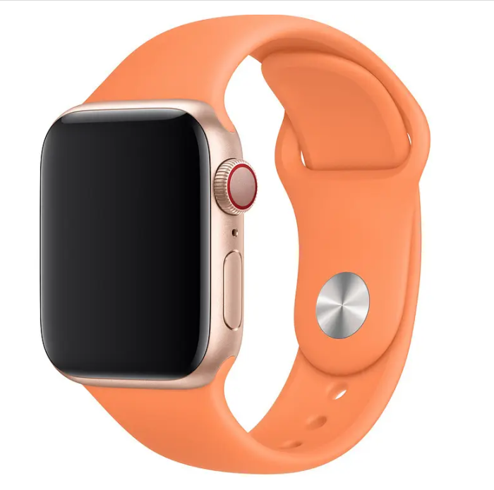 Ремінець силіконовий для Apple Watch 38/40/41 AAA+, Зелений (Помаранчевий)