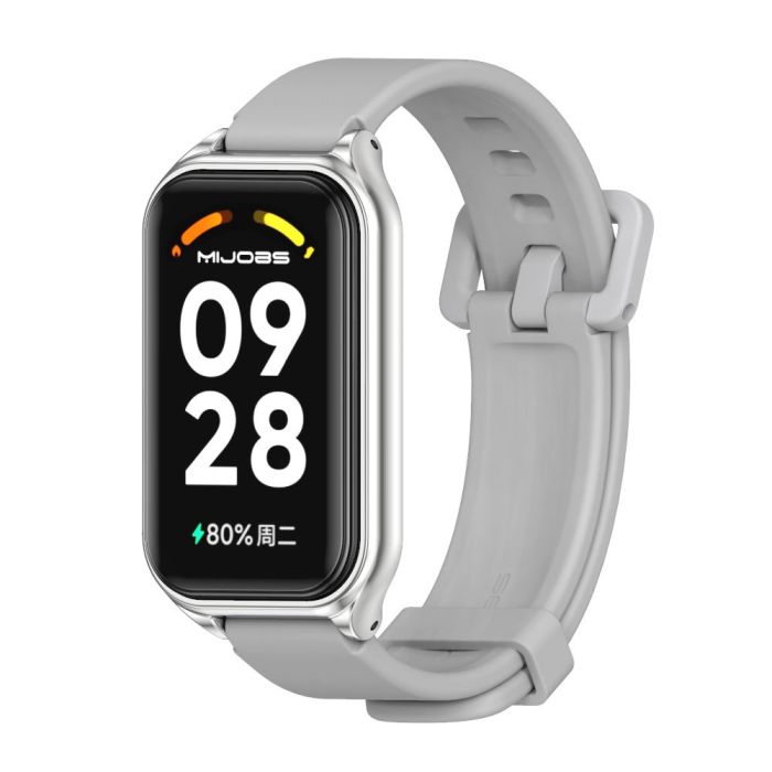 Силіконовий ремінець для Redmi Smart Band 3 / Mi Band 9 Active (Сірий)