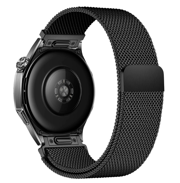 Швидкозйомний магнітний ремінець Milanese Loop 22 мм (кнопкове кріплення, оновлена модель),  (чорний)