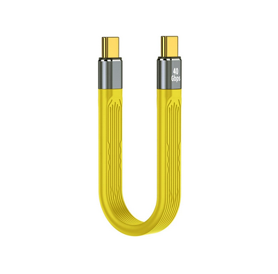 USB4.0 кабель Type-C 40Gbps 100W силіконовий для зарядки і передачі даних ноутбуків, смартфонів, SSD (Жовтий (T+T))