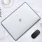 Пластикова накладка з силіконовим бампером для Macbook Air (M1 | A1932 | A2337) (Прозрачный + серый бампер)