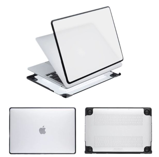 Пластикова накладка з силіконовим бампером для Macbook Air (M1 | A1932 | A2337) (Прозрачный + Прозрачный Бампер)