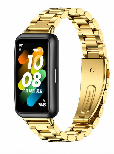 Металевий ремінець з застібкою для Huawei Band 8/9/10 (Золотий)