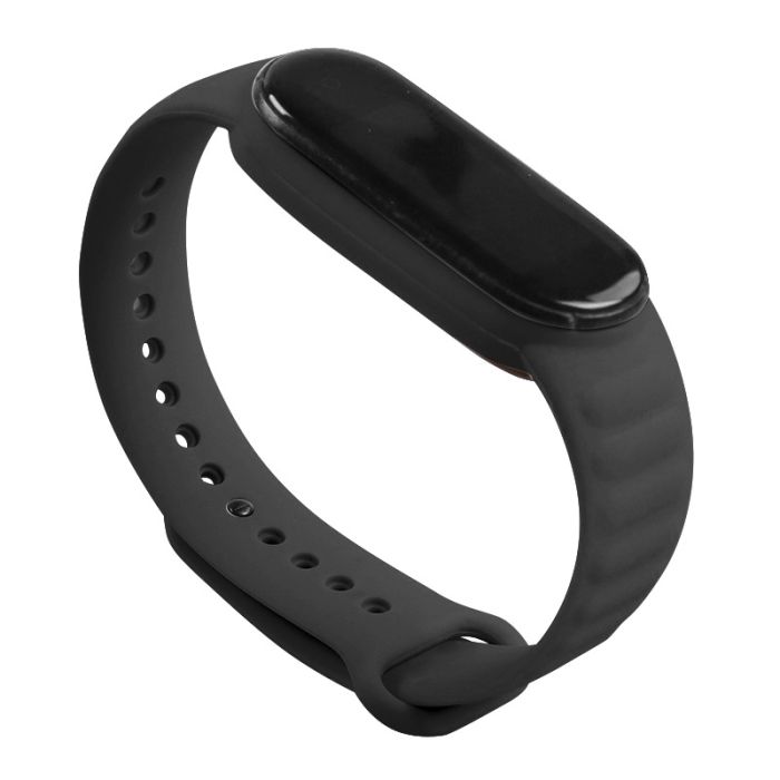 Силиконовый ремешок класический Ripple для Mi Band 3 | 4, Темно-Синий (Чорний)