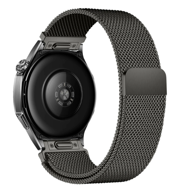 Швидкозйомний магнітний ремінець Milanese Loop 22 мм (кнопкове кріплення, оновлена модель),  (графітовий)