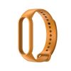 Силиконовый ремешок с имитацией кожи для Mi Band 3 | 4, Салатовый (Темно-оранжевый)