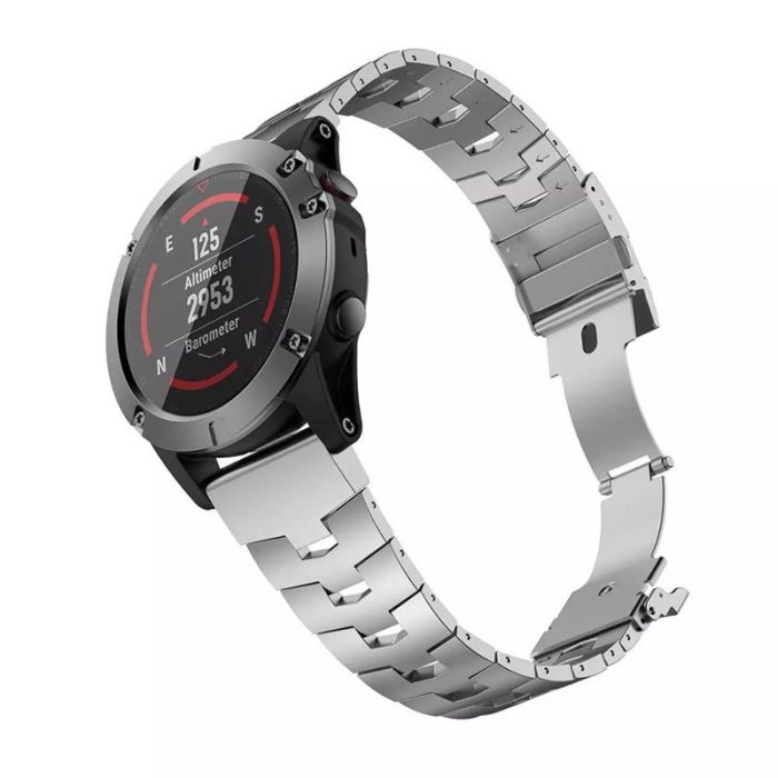 Ремінець Vented Titanium для Garmin 26 mm. (Срібний)