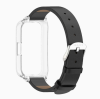 Захисний чохол MIJOBS з ремінцем зі шкіри/мікрофібри для Huawei Band 10 / 9 / 8, з підтримкою NFC (чорний+прозорий)
