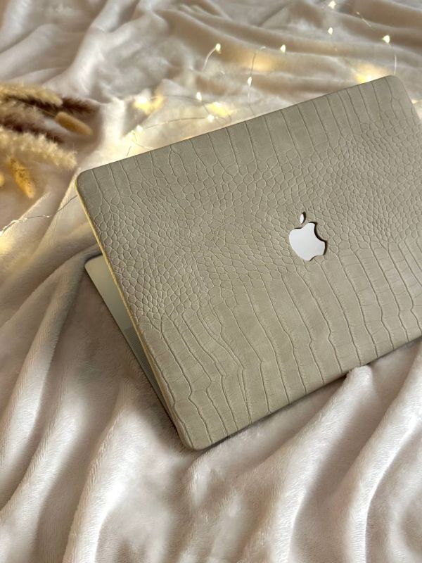 Чохол накладка з еко шкіри на MacBook Air 15 (A2941) (Пісочний)