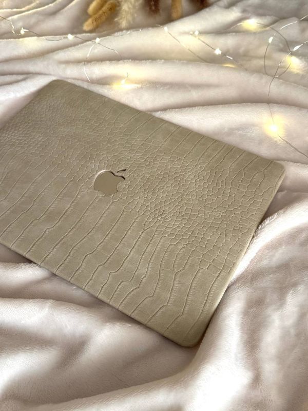 Чохол накладка з еко шкіри на MacBook Air 15 (A2941) (Пісочний)
