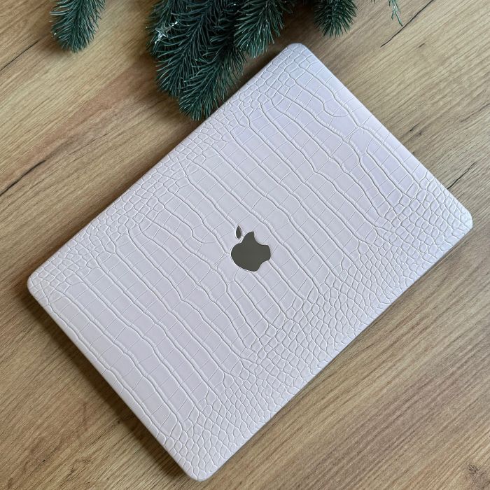 Чохол накладка на MacBook air 13 M2 (A2681) шкіра (Світло Рожевий)
