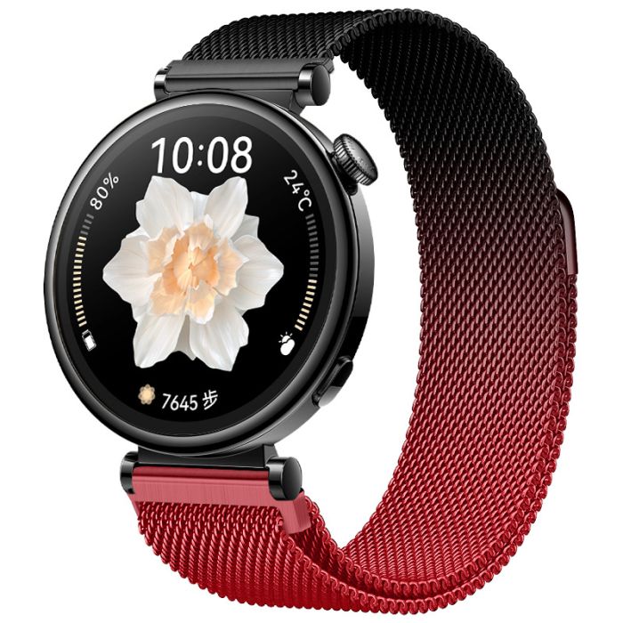 Ремінець міланська петля 22mm  (Red/Black)