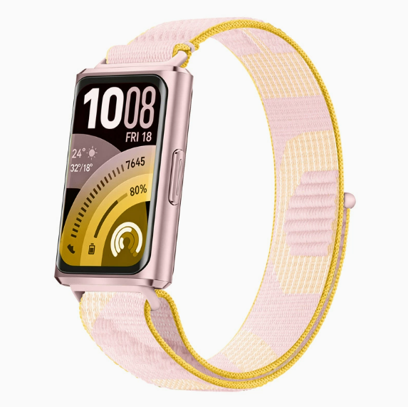 Петля-ремінець з нейлону для Huawei Band 11 / 11 Pro • М’який • Регульований • Липучка (рожевий)