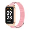  Тканевий ремінець з металевою рамкою для Mi Band 9 Active / Redmi Band 3 (Pink)