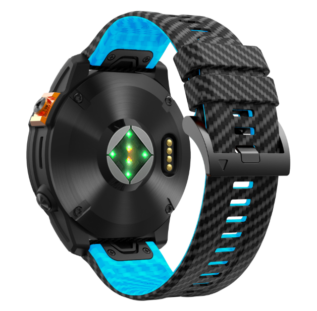 Силіконовий ремінець з карбоновим візерунком 26 мм для Garmin Fenix / Enduro / Tactix (Lihgt Blue)